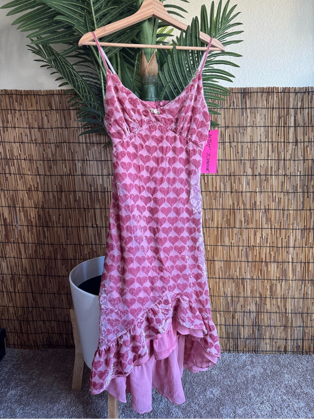 NWT Betsy Johnson Burnout Velvet Heart Midi dress size 4